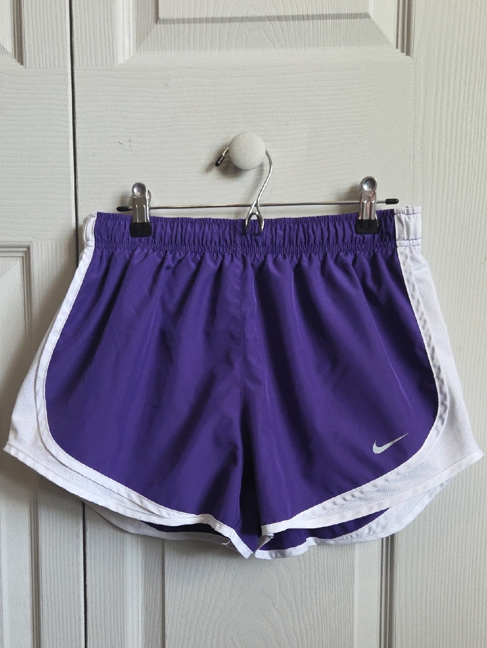 Nike Women's Purple Athletic Shorts with White Trim